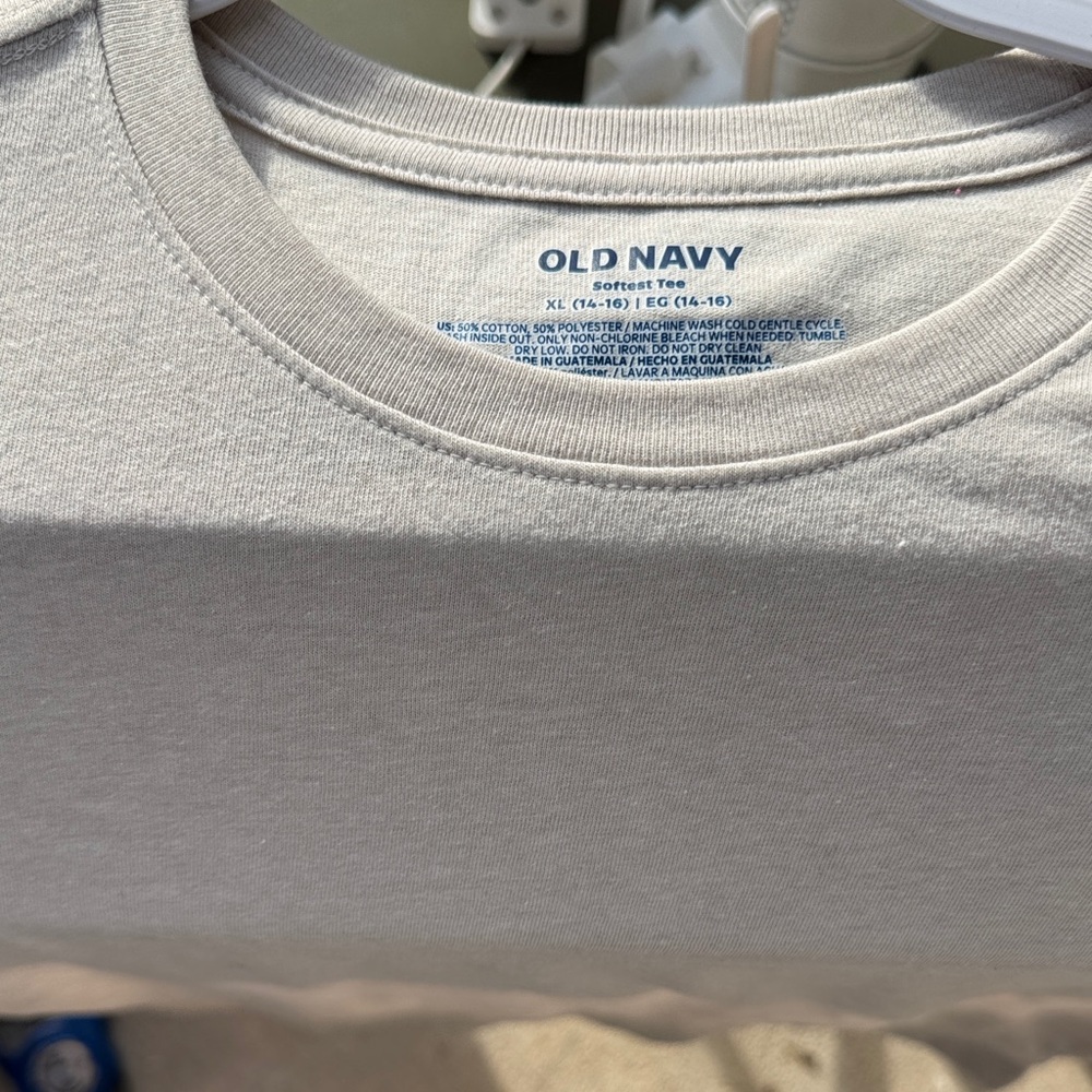 Old Navy Softest Tee — Light Gray Crew Neck